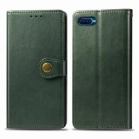 Voor OPPO Reno een retro effen kleur lederen gesp telefoon geval met Lanyard & fotolijstjes & kaartsleuf & portemonnee & stand functie (groen) - thumbnail
