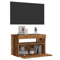 Tv-meubel met LED 60x35x40 cm bewerkt hout oud hout - thumbnail