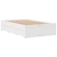 Bed met boekenkast zonder matras grenenhout wit 160x200 cm - thumbnail