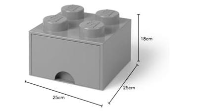 Room Copenhagen LEGO Brick Drawer 4 Grijs opbergdoos