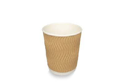 Kartonnen koffiebeker 230cc 8oz Ripple Kraft