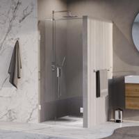 Brauer Void - Nisdeur - 2-Delig - Helder Glas - 90 x 200 cm - Omkeerbaar - met Draaideur 60 cm - Aan Muur - incl. Glascoating - Chroom - thumbnail