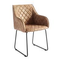 Rivièra Maison Eetkamerstoel 'Frisco Drive' Pellini Leder, kleur Camel - thumbnail