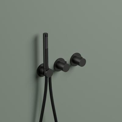 Hotbath Ace Afbouwdeel - voor inbouwthermostaat - 2-weg - omstel - handdouche - doucheslang - zwart geborsteld PVD AC071EXTMBP