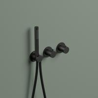 Hotbath Ace Afbouwdeel - voor inbouwthermostaat - 2-weg - omstel - handdouche - doucheslang - zwart geborsteld PVD AC071EXTMBP - thumbnail