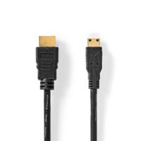 High Speed HDMI-Kabel met Ethernet | HDMI Connector | HDMI Mini-Connector | 4K@30Hz | 10.2 Gbps | 5.00 m | Rond | PVC | Zwart - thumbnail