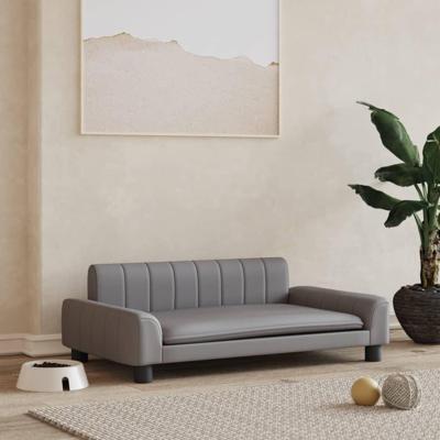 Hondenmand 90x53x30 cm kunstleer grijs Hondenmand 90x53x30 cm kunstleer grijs