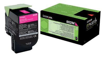 Lexmark Return Program toner 802, 1.000 pagina's, OEM 80C20M0, magenta