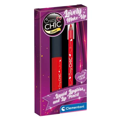 Clementoni crazy chic lipgloss en lipliner kersen rood Clementoni crazy chic lipgloss en lipliner kersen rood