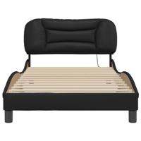 Bedframe met LED zonder matras "Hvar" zwart 100x200 cm - thumbnail