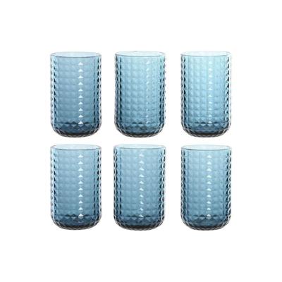 Glazenset Home ESPRIT Blauw Kristal 420 ml (6 Stuks)