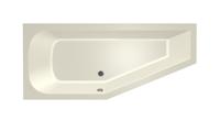 Xenz Lagoon Compact badkuip links 160x75x40cm pergamon - thumbnail