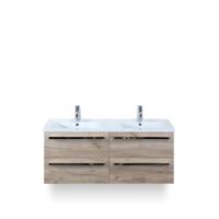 Seville Badmeubelset 120 cm - 4 laden Craft Oak - Wastafel Enjoy Dubbel - thumbnail