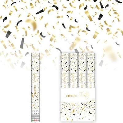 Confetti shooter zwart/goud (40cm)