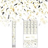 Confetti shooter zwart/goud (40cm) - thumbnail