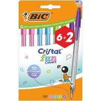 Bic balpen Cristal Fun, geassorteerde kleuren, etui van 6 + 2 gratis - thumbnail