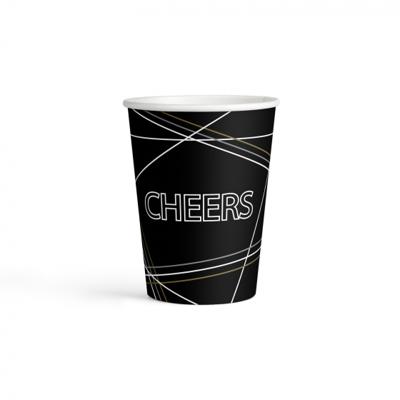Amscan Bekertjes Cheers 250 Ml Papier Zwart 8 Stuks