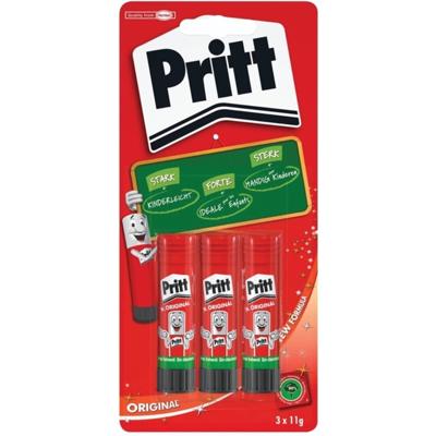 Pritt plakstift, 11 g, blister van 3 stuks Pritt plakstift, 11 g, blister van 3 stuks