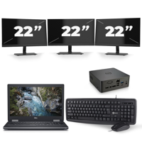 Dell Precision 7530 - Intel Core i7-8e Generatie - 15 inch - 16GB RAM - 256GB SSD - Windows 11 + 3x 22 inch Monitor - thumbnail