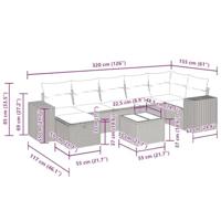 8-delige Loungeset met kussens poly rattan beige - thumbnail