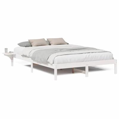 Bedframe met nachttafels Wit 140 x 200 cm Wit Bedframe met nachttafels Wit 140 x 200 cm Wit