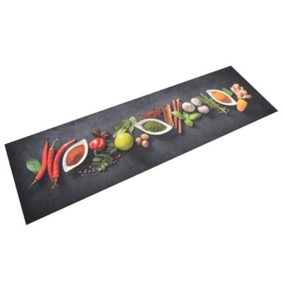 VidaXL Keukenmat wasbaar kruidenprint 45x150 cm fluweel VidaXL Keukenmat wasbaar kruidenprint 45x150 cm fluweel