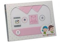 Gamberritos laken set roze beertje 3-delig middel - thumbnail