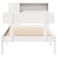 Bed met boekenkast zonder matras grenenhout wit 90x200 cm - thumbnail