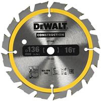 DeWalt Accessoires Cirkelzaagblad 136x10x16t, wisseltand, positief 20°, kerf 1,6mm - DT1946-QZ - thumbnail