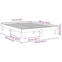 Bedframe zonder matras 135x190 cm massief hout eiken - thumbnail