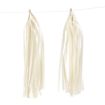 Creativ Company Tassels, afm 12x35 cm, 14 gr, off-white, 12 stuk/ 1 doos Creativ Company Tassels, afm 12x35 cm, 14 gr, off-white, 12 stuk/ 1 doos