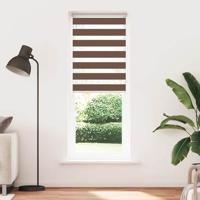 VidaXL Zebra rolgordijn 85x200 cm stofbreedte 80,9 cm polyester bruin - thumbnail