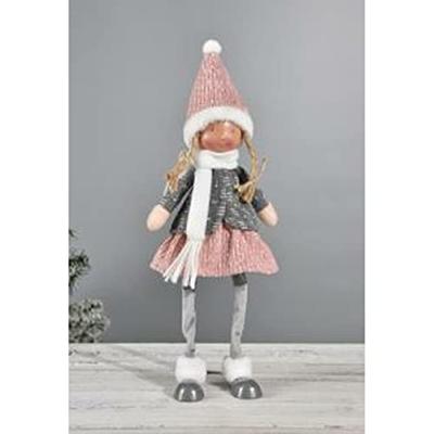 Decoratieve figuren DKD Home Decor Kerstmis Pop Polyester Meisjes (15 x 9 x 43 cm) (2 Stuks)