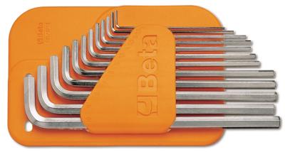 Beta 12-delige set haakse inbussleutels, lange uitvoering verchroomd (art. 96LC) 96LC/SC12 - 000960337