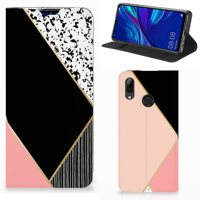 Huawei P Smart (2019) Stand Case Zwart Roze Vormen - thumbnail