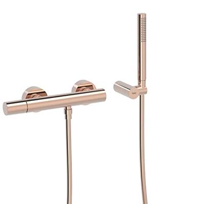 TRES 26116701OP STUDY EXCLUSIVE Grifo Monomando Mural Para Ducha Oro Rosa 24K