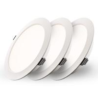Set van 3 Georgia LED platte Inbouwspots wit - inbouwdiepte 25mm - 12W 1160lm - Rond - 4000K Neutraal Wit - Ø170 mm - IP20 voor binnen - thumbnail