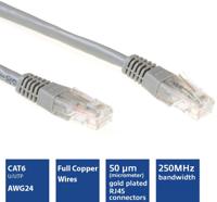 ACT IB8010 U/UTP CAT6 Patchkabel Grijs - 10 meter - thumbnail