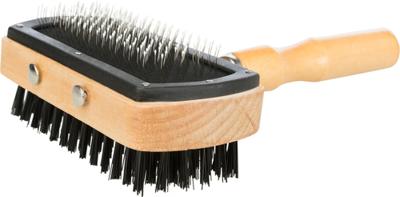 TRIXIE SLICKERBORSTEL DUBBELZIJDIG NYLON HAREN / METALEN PINNEN 18X10 CM 2 ST TRIXIE SLICKERBORSTEL DUBBELZIJDIG NYLON HAREN / METALEN PINNEN 18X10 CM 2 ST