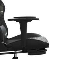 Massage gamestoel met voetensteun kunstleer zwart en camouflage - thumbnail