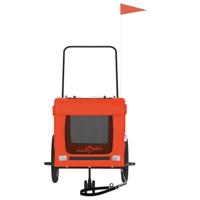 Hondenfietstrailer oxford stof en ijzer oranje en zwart - thumbnail