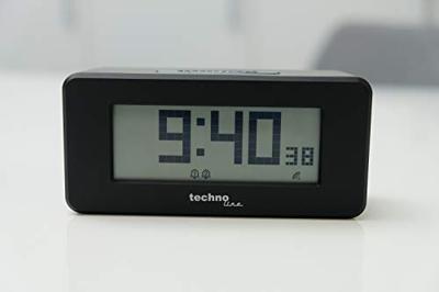 WT295 radiogestuurde wekker met instelbare negatieve weergave, 2 alarmen, automatisch nachtlampje, datum- en temperatuurweergave, snooze-functie (snooze)