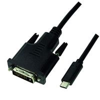 LogiLink UA0331 - USB-C (3.2 Gen1) naar DVI-D (24+1) aansluitkabel, FHD 1080p/60 Hz, 1,8 m zwart - thumbnail