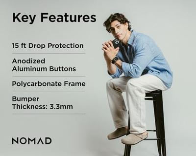 Nomad Rugged hoesje iPhone 16 Pro - Black Nomad Rugged hoesje iPhone 16 Pro - Black