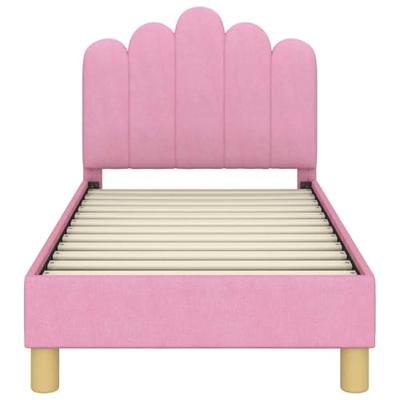 Peuterbedframe met hoofdbord Roze 70 x 140 cm Stof