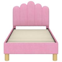 Peuterbedframe met hoofdbord Roze 70 x 140 cm Stof - thumbnail