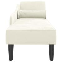 Chaise longue met kussens fluweel crèmekleurig - thumbnail