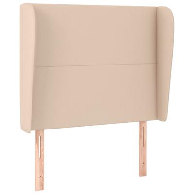 Hoofdbord met randen 83x23x118/128 cm kunstleer cappuccinokleur - thumbnail