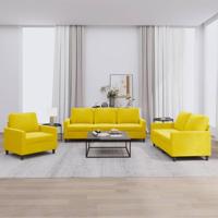 3-delige Loungeset met kussens fluweel geel - thumbnail