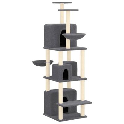 VidaXL Kattenmeubel met sisal krabpalen 180 cm donkergrijs
